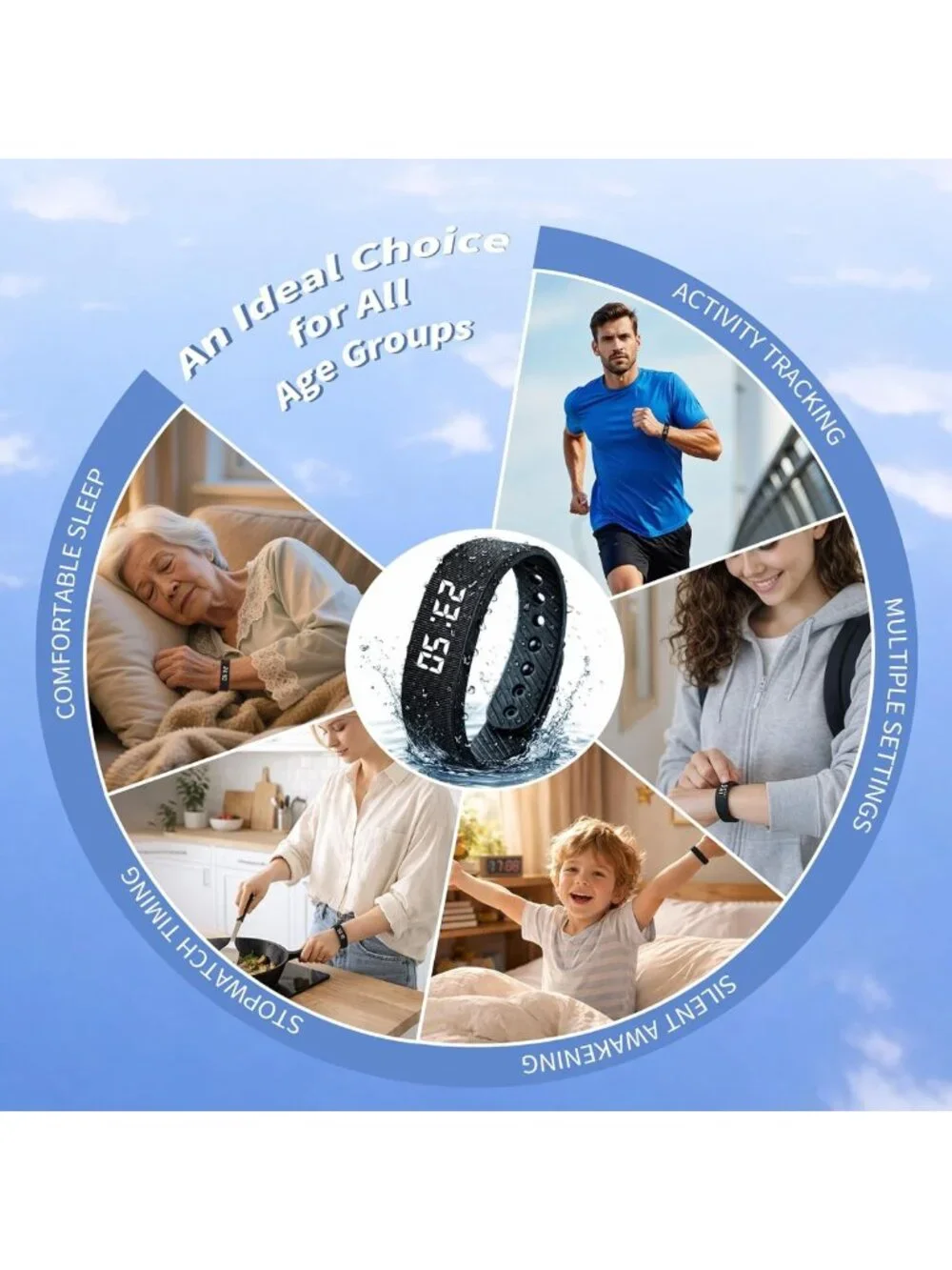 Silent Vibration Alarm Clock for Heavy Sleepers | Loud Wearable Bed Shaker Watch